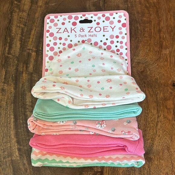 Cookies Zak & Zoey Baby Girls' Flower 5-Pack Beanie Hats - Picture 2 of 4